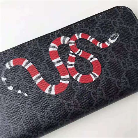 gucci kingsnake hat|GG Supreme Black Kingsnake Print Large Wallet .